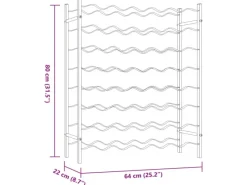 vidaXL Weinregal für 48 Flaschen Weiß Metall