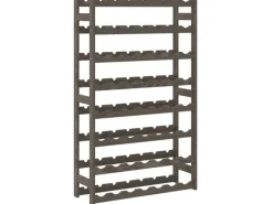 Discount vidaXL Weinregal für 56 Flaschen Grau Massivholz Kiefer