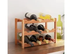 Online vidaXL Weinregal für 12 Flaschen Massivholz Nussbaum