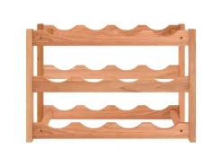 Online vidaXL Weinregal für 12 Flaschen Massivholz Nussbaum