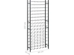 vidaXL Weinregal für 96 Flaschen Schwarz Eisen