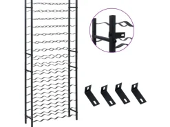 vidaXL Weinregal für 96 Flaschen Schwarz Eisen