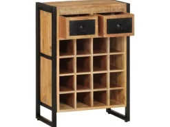 vidaXL Weinregal für 16 Flaschen Massivholz Mango