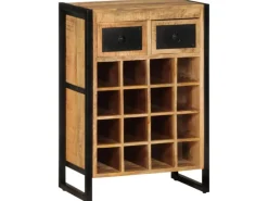 vidaXL Weinregal für 16 Flaschen Massivholz Mango