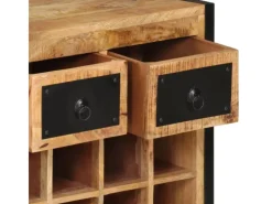 vidaXL Weinregal für 16 Flaschen Massivholz Mango