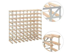 vidaXL Weinregal für 72 Flaschen Massivholz Kiefer