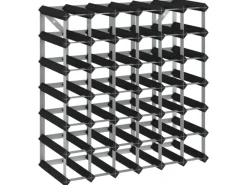 vidaXL Weinregal für 42 Flaschen Schwarz Massivholz Kiefer 61,5 x 22,5 x 61,5 cm