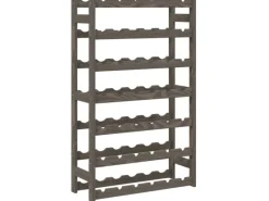 vidaXL Weinregal für 42 Flaschen Grau Massivholz Kiefer