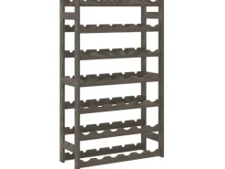 vidaXL Weinregal für 42 Flaschen Grau Massivholz Kiefer