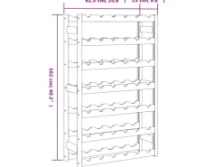 Best vidaXL Weinregal für 42 Flaschen Schwarz Massivholz Kiefer 62,5 x 25 x 102 cm