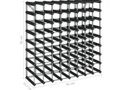 Outlet vidaXL Weinregal für 72 Flaschen Schwarz Massivholz Kiefer