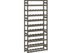Outlet vidaXL Weinregal für 77 Flaschen Grau Massivholz Kiefer