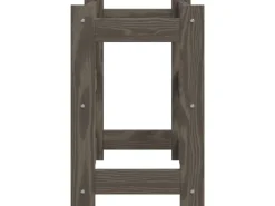 vidaXL Weinregal für 12 Flaschen Grau Massivholz Kiefer