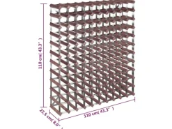 vidaXL Weinregal für 120 Flaschen Braun Massivholz Kiefer