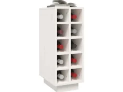 vidaXL Weinregal Weiß 23x34x61 cm Massivholz Kiefer