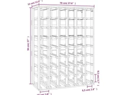 vidaXL Weinregal 70x33x94 cm Massivholz Kiefer