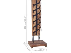 vidaXL Weinständer für 6 Flaschen 35x35x100 cm Massivholz Teak