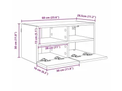 vidaXL Wohnwand 4-Tlg Artisan-Eiche Holzwerkstoff 3402780