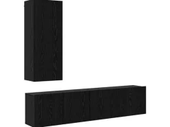 vidaXL Wohnwand 5-Tlg Schwarz Eichen-Optik Holzwerkstoff 3402778