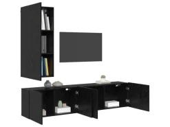 vidaXL Wohnwand 5-Tlg Schwarz Eichen-Optik Holzwerkstoff 3402778