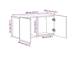 vidaXL Wohnwand 4-Tlg Schwarz Eichen-Optik Holzwerkstoff 3402766