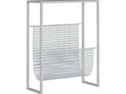 vidaXL Zeitschriftenständer Silbern 35x15x45 cm Stahl