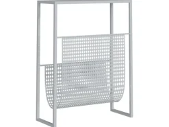 vidaXL Zeitschriftenständer Silbern 35x15x45 cm Stahl