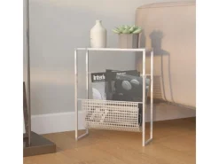 vidaXL Zeitschriftenständer Silbern 35x15x45 cm Stahl