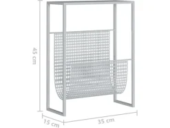 vidaXL Zeitschriftenständer Silbern 35x15x45 cm Stahl