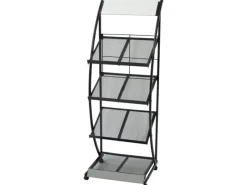 vidaXL Zeitschriftenständer 47 x 40 x 134 cm Schwarz und Weiß A4
