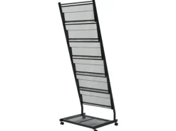 Discount vidaXL Zeitschriftenständer 47,5×43×133 cm Schwarz A4