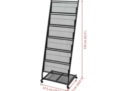 Discount vidaXL Zeitschriftenständer 47,5×43×133 cm Schwarz A4