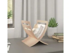 vidaXL Zeitungsständer Holz Freistehend Natur