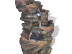 Sale vidaXL Zimmerbrunnen mit LED-Licht Polyresin 24 x 33,5 x 45,5 cm