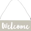 Videx Garden Türschild Welcome Metall Grau 8 cm x 25 cm