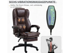 Vinsetto Bürostuhl Anhebbar mit Fußstütze Kopfstütze