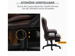 Vinsetto Bürostuhl Anhebbar mit Fußstütze Kopfstütze