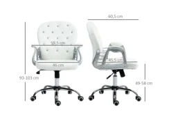 Outlet Vinsetto Bürostuhl Ergonomisch für Home Office 59 x 60 x 103 cm Weiß