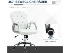Outlet Vinsetto Bürostuhl Ergonomisch für Home Office 59 x 60 x 103 cm Weiß