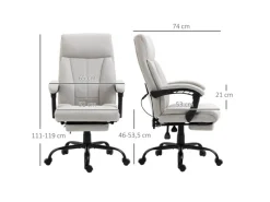 Vinsetto Bürostuhl mit Liegefunktion Höhenverstellbar