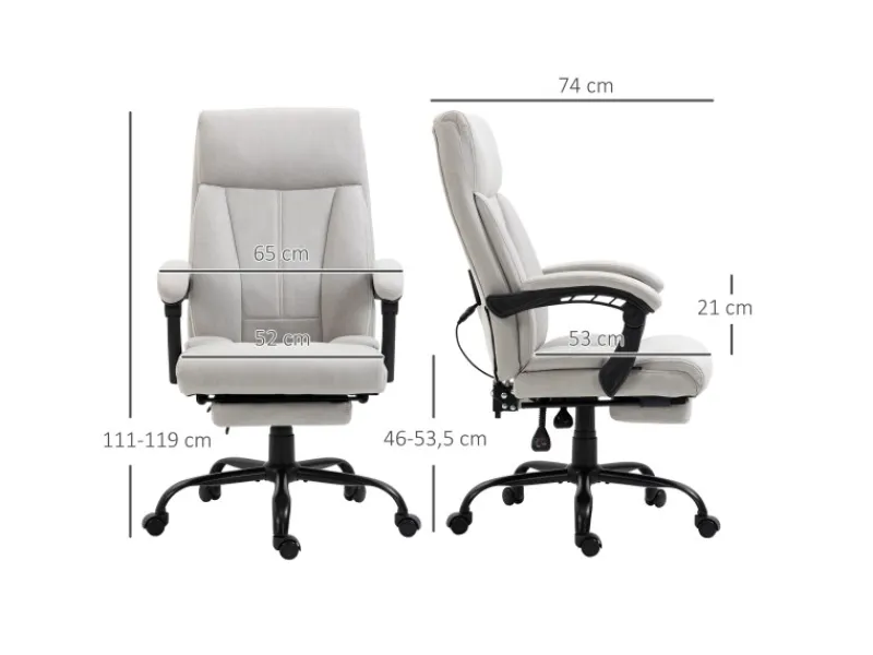 Vinsetto Bürostuhl mit Liegefunktion Höhenverstellbar