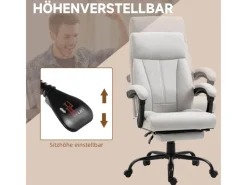Vinsetto Bürostuhl mit Liegefunktion Höhenverstellbar