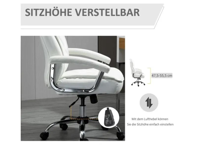 Online Vinsetto Bürostuhl mit Wippenfunktion Weiß