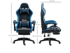 Best Vinsetto Gaming Stuhl mit Lendenkissen Kopfstütze