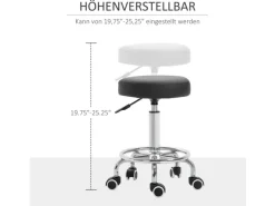 Discount Vinsetto Höhenverstellbarer Arbeitshocker mit Fußring Ø42 x 50-64 cm