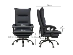 Outlet Vinsetto Massage-Bürostuhl mit Heizfunktion und Fußstütze