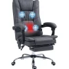 Vinsetto Massage-Bürostuhl 111-119 cm Höhenverstellbar mit Fußstütze