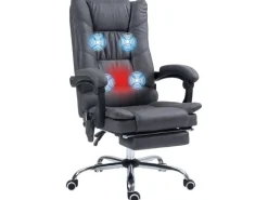 Vinsetto Massage-Bürostuhl 111-119 cm Höhenverstellbar mit Fußstütze