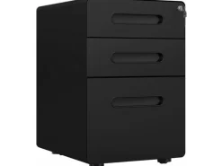 Vinsetto Rollcontainer mit 3 Schubladen Aufbewahrung Stahl Schwarz 39 x 48 x59cm