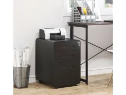 Vinsetto Rollcontainer mit 3 Schubladen Aufbewahrung Stahl Schwarz 39 x 48 x59cm